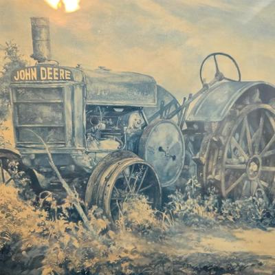 Collection of framed John Deere Tractor artwork