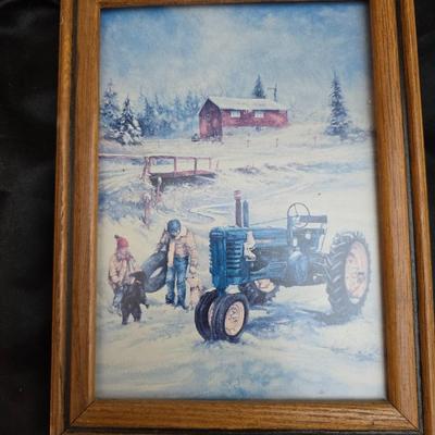Collection of framed John Deere Tractor artwork