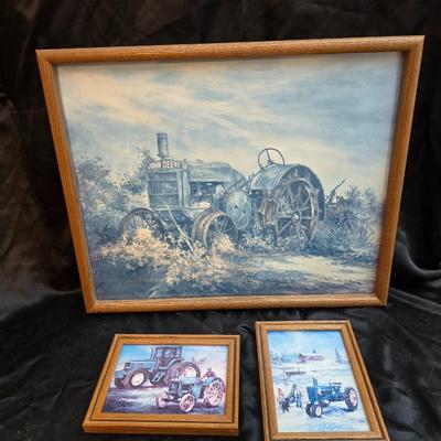 Collection of framed John Deere Tractor artwork