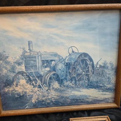 Collection of framed John Deere Tractor artwork