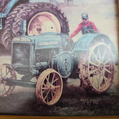 Collection of framed John Deere Tractor artwork
