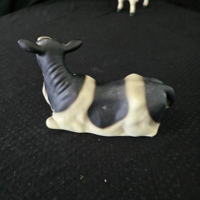 vintage Ceramic cow trivet - Santa Fe Art tile 6" "Cows" Arius trivet and two porcelain Holstiens