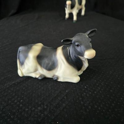 vintage Ceramic cow trivet - Santa Fe Art tile 6" "Cows" Arius trivet and two porcelain Holstiens