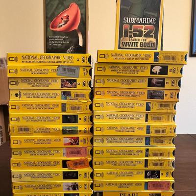 Sale Photo Thumbnail #103: Extensive National Geographic Video Classics and National Geographic Specials collection featuring 26 documentary VHS tapes. Topics include Rain Forest, Submarine I-52: Search for WWII Gold, 30 Years of National Geographic Specials, Antarctica: Life in th