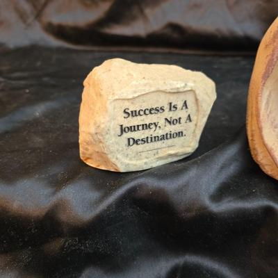 sitting cherub angel garden statue with two faux decorative garden stones