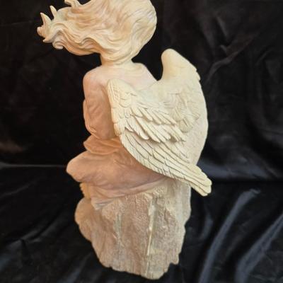 Large angel holding a seashell yard /garden or home art.
