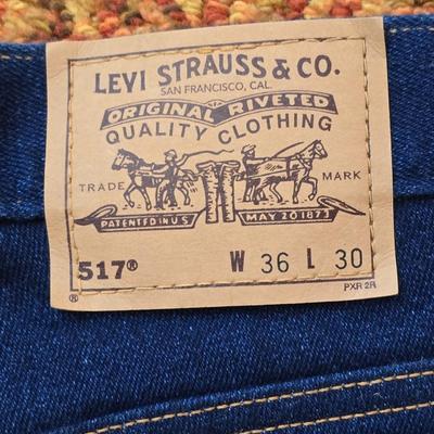 Two pairs of like new without tags Levis Jeans size 36 x 30 Red leather tag Levi's 517 bootcut jeans & Brown leather tag classic...