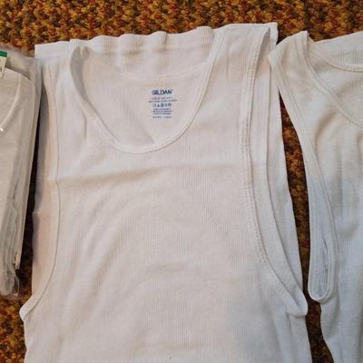 New pack of white Stafford Size Large t-shirts and a bunch of white socks - Some are new all are in excellent condition!