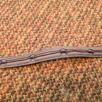 Brand new Justin style C10817 Size 40 bealt with barbed wire leather inlay and a brown Agland wallet