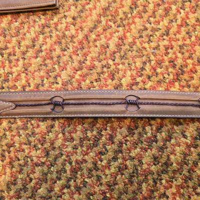 Brand new Justin style C10817 Size 40 bealt with barbed wire leather inlay and a brown Agland wallet