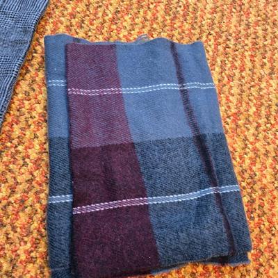 Three pairs of Men's Gloves, two neck Scarves an umbrella