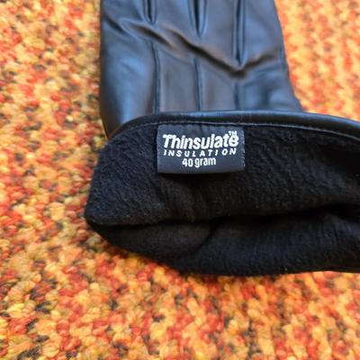 Three pairs of Men's Gloves, two neck Scarves an umbrella