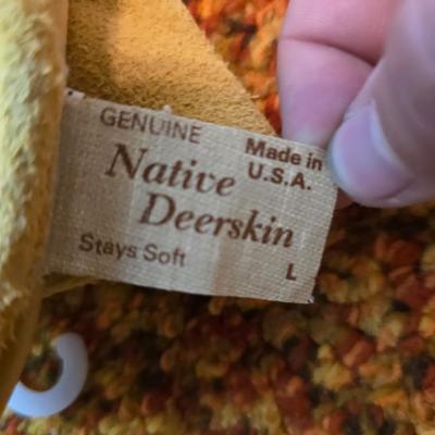 Three new pairs of Men's leather gloves - deerskin - Thinsulate - with an Agland bag