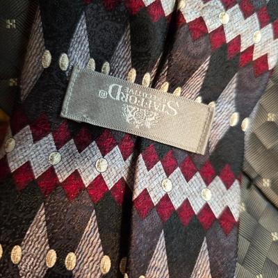 Collection of Men's neckties - Stafford - Wembley - Liberty & more with tie hanger