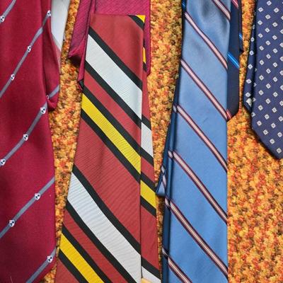Collection of Men's neckties - Stafford - Wembley - Liberty & more with tie hanger
