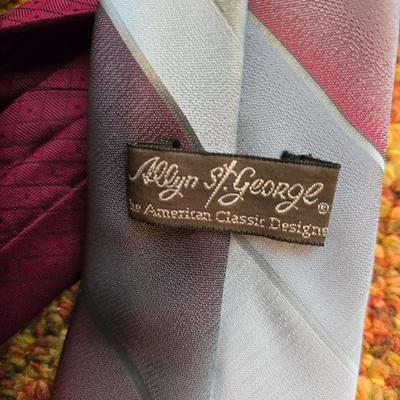 Collection of Men's neckties - Stafford - Wembley - Liberty & more with tie hanger