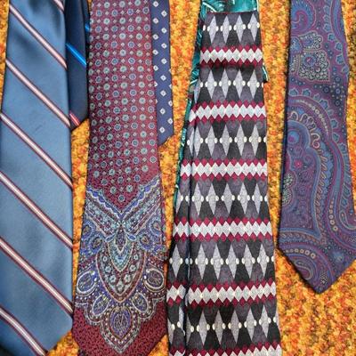Collection of Men's neckties - Stafford - Wembley - Liberty & more with tie hanger