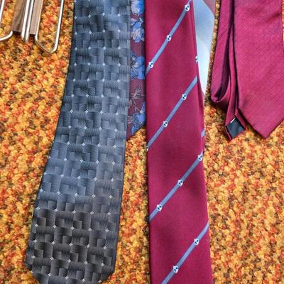 Collection of Men's neckties - Stafford - Wembley - Liberty & more with tie hanger