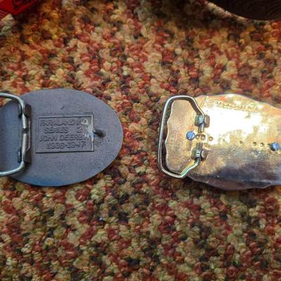 Brand new belt with two brass belt buckles