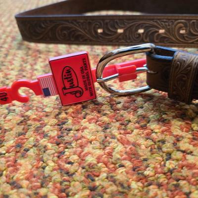 Brand new belt with two brass belt buckles