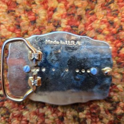 Brand new belt with two brass belt buckles