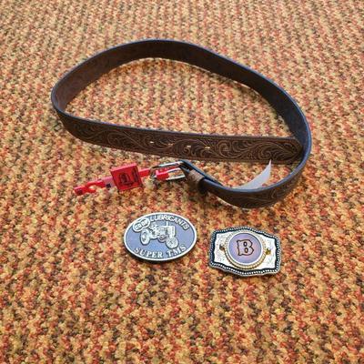 Brand new belt with two brass belt buckles