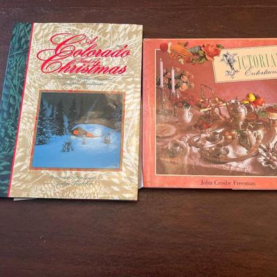Sale Photo Thumbnail #112: Pair of beautifully illustrated hardcover books:

Colorado Country Christmas — Photography and stories celebrating Rocky Mountain holiday traditions.

Victorian Entertaining by John Crosby Freeman — Elegant guide to 19th-century dining, décor, and et