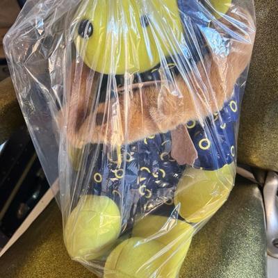 Sale Photo Thumbnail #125: A rare V.I.B.S. (Very Important Bears) character bear by the American Bear Company, this one named “Joan Pawford – ‘Mommie Beariest’”, a parody tribute to Hollywood legend Joan Crawford.
This bear features a bright yellow head and paws, a faux-f