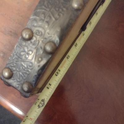 Wood Camel Back Storage Chest with Painted Lid