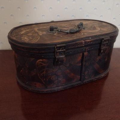 Carved Wood Dresser Top Storage Box