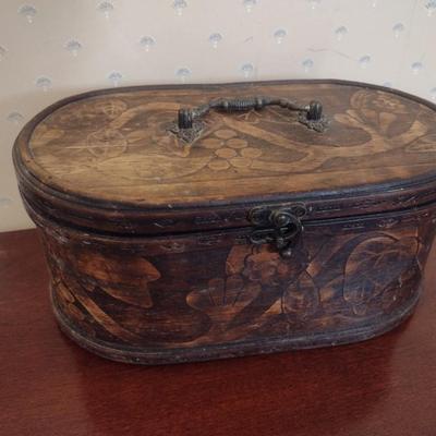 Carved Wood Dresser Top Storage Box