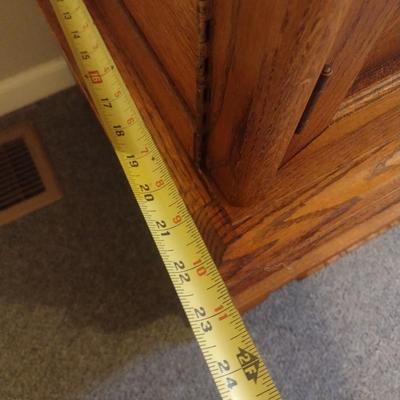 Oak Finish Armoire Media Center Cabinet