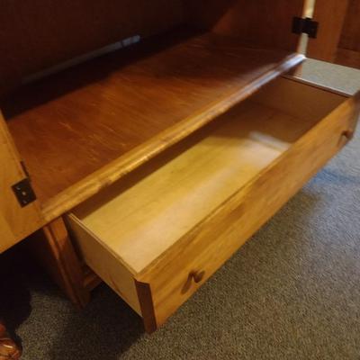 Wood Finish Double Door Media Cabinet