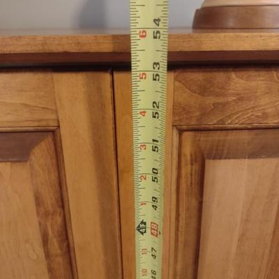 Wood Finish Double Door Media Cabinet