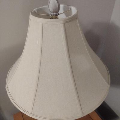 Pair of Matching Resin Urn Post Table Lamps with Shades