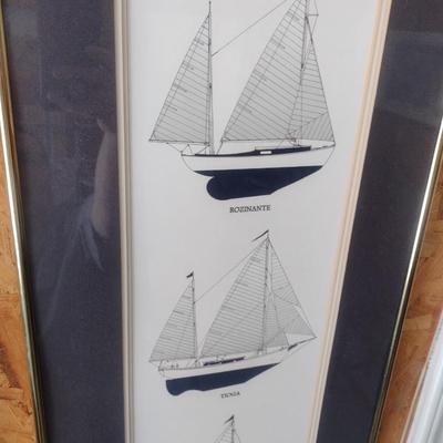 Framed Art Print Nautical Yacht Theme