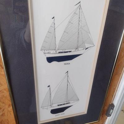 Framed Art Print Nautical Yacht Theme