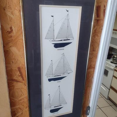 Framed Art Print Nautical Yacht Theme