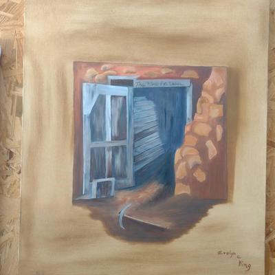 Original Art on Canvas Mine Entrance by Evelyn O. King