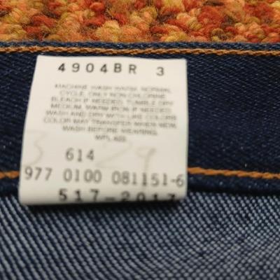 Two pair of like new Brown leather tagged Levi's 517 bootcut jeans in a dark wash with a 36 x 30 size.