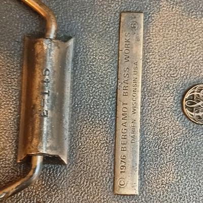 Brass belt buckles - 1976 Bergamot Brass Works "Plow Horse" or "Farmer" belt buckle & a AGLAND of the Rockies buckle
