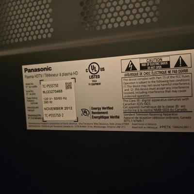 Working 55" Panasonic 3D Plasma HDTV Model TC-P55ST50