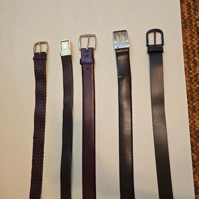 Collection of 5 Men's brown & black belts