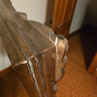 HUGE 52" X 42" ornate gold toned baroque-style framed wall mirror