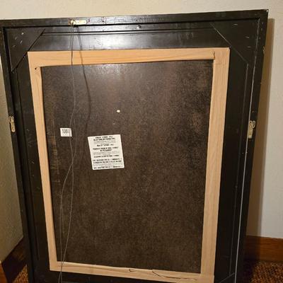 HUGE 52" X 42" ornate gold toned baroque-style framed wall mirror