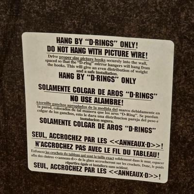 HUGE 52" X 42" ornate gold toned baroque-style framed wall mirror