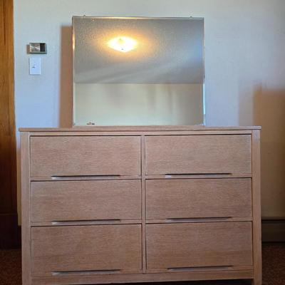 Mid-Century Modern style Ward six drawer dresser with mirror