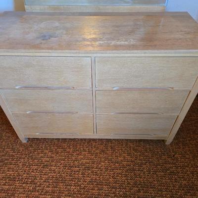 Mid-Century Modern style Ward six drawer dresser with mirror