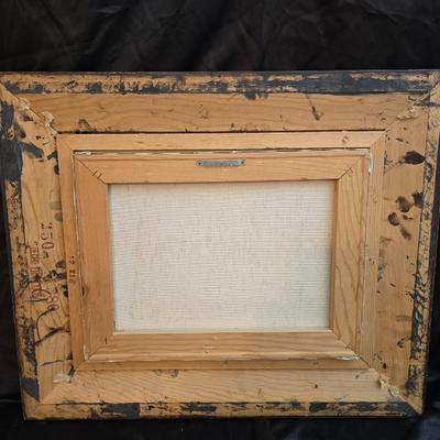 original framed oil painting on canvas of a winter landscape signed ZLIZA