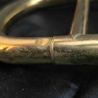 Vintage Martin Imperial trombone, manufactured in Elkhart, Indiana, USA. manufactured in 1960 with Olds 10 mouthpiece with music stand